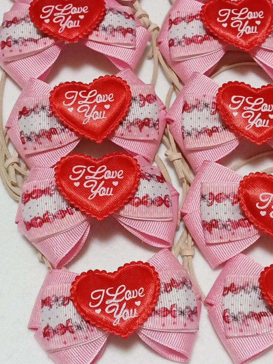 トリミングチョーカーI Love You ハート リボンモチーフバレンタイン