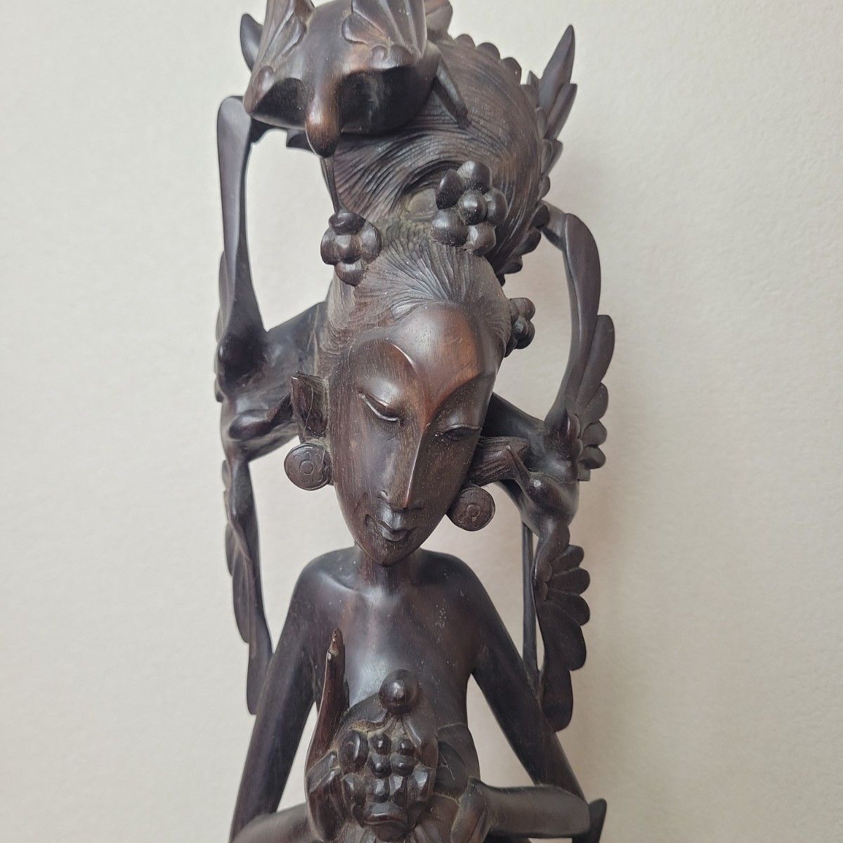 木製 アジアン 女性像 彫刻 まとめて 送料無料 置物 像 木彫り バリ島