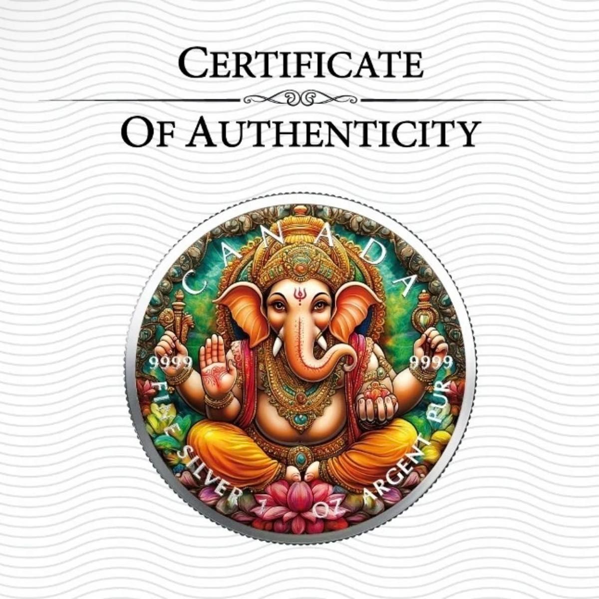 世界100枚限定 】カナダ メイプルリーフ 銀貨 カラー インドの神様