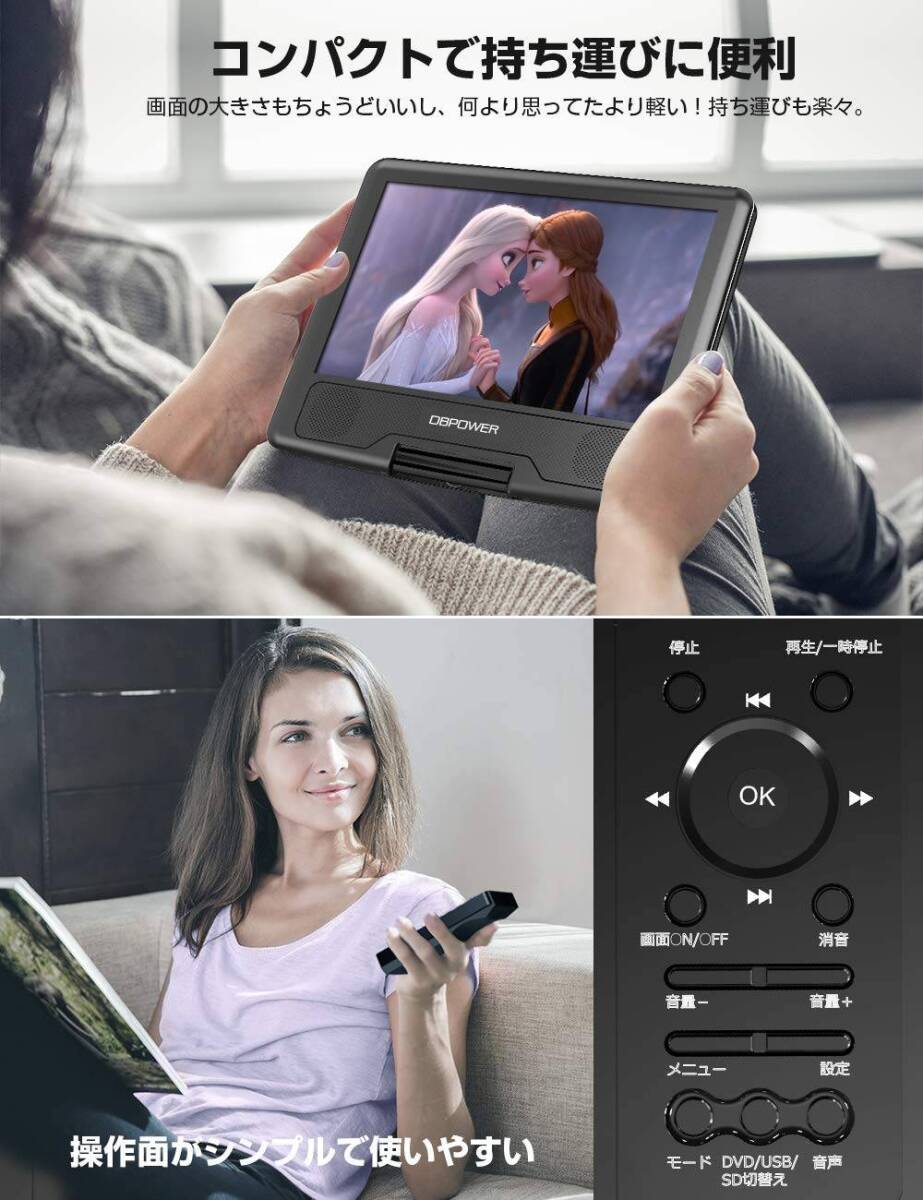 充電式バッテリー搭載10 5インチポータブルDVDプレーヤー｜Yahoo