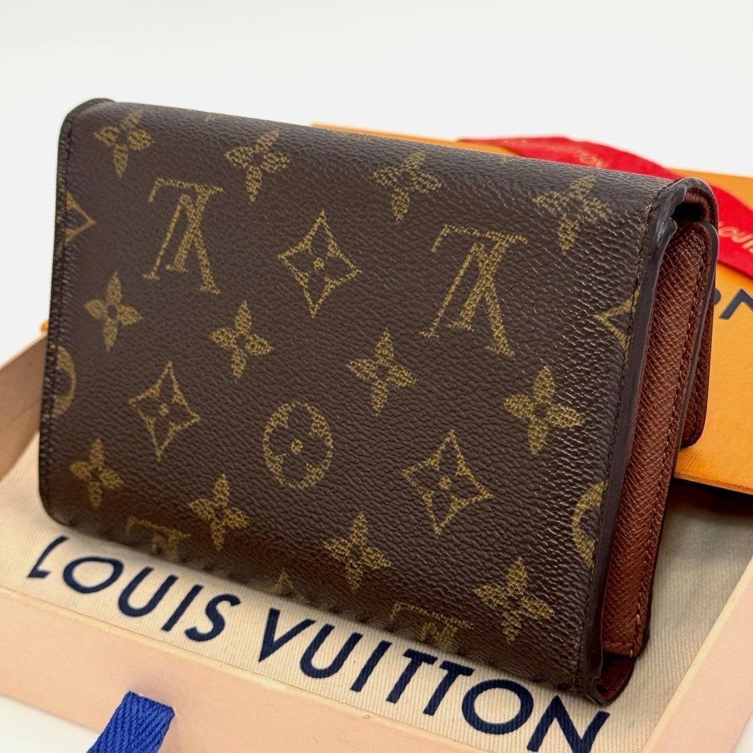 美品】ルイヴィトン モノグラム エテュイパピエ 三つ折り財布 財布