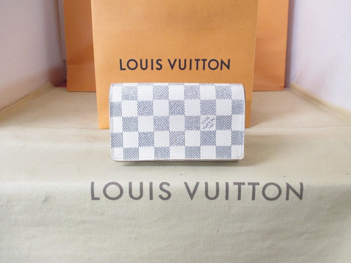 LOUIS VUITTON ルイヴィトン ダミエアズール 二つ折り財布 トレゾール