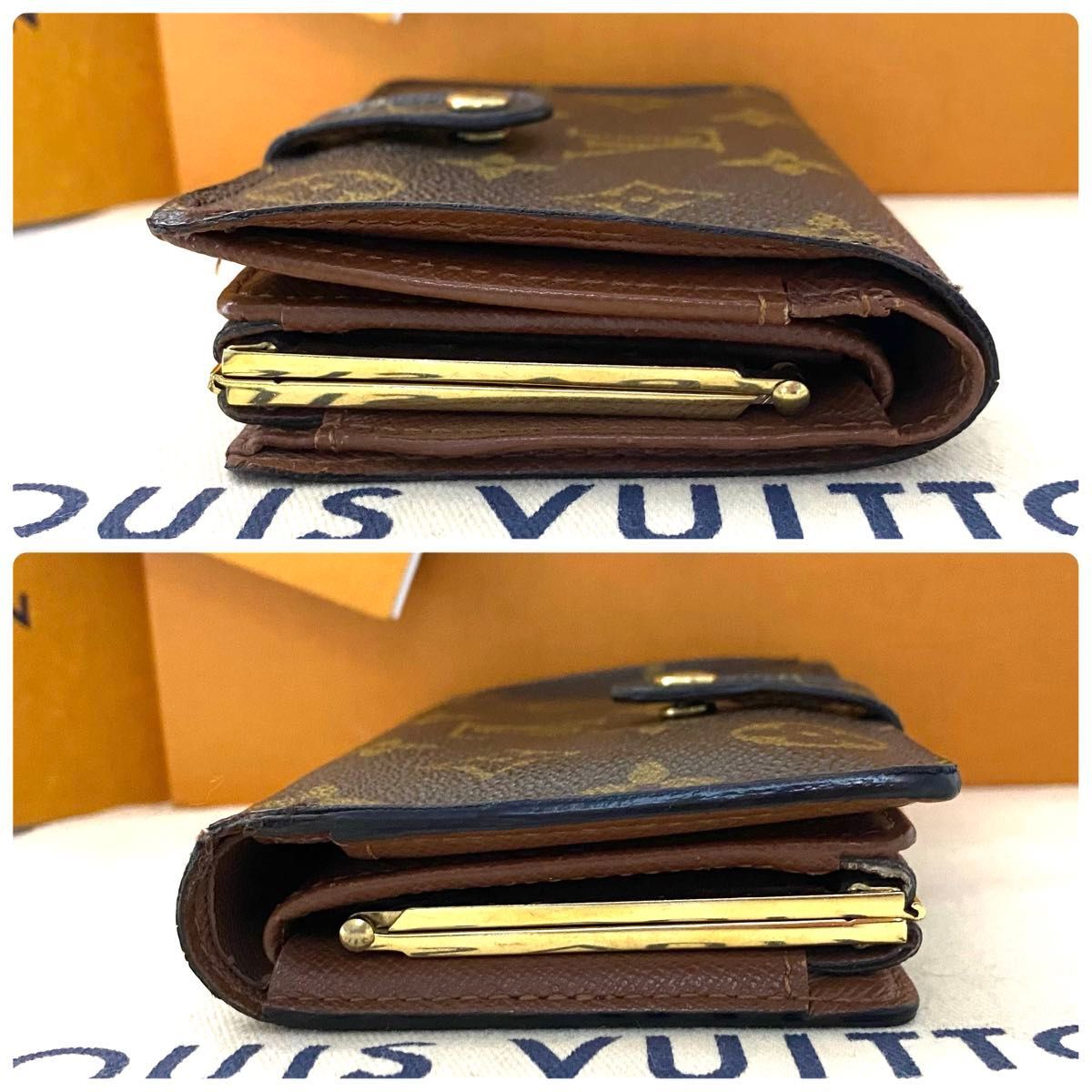 ルイ ヴィトン ヴィエノワ モノグラム がま口 二つ折り ブラウン 茶色
