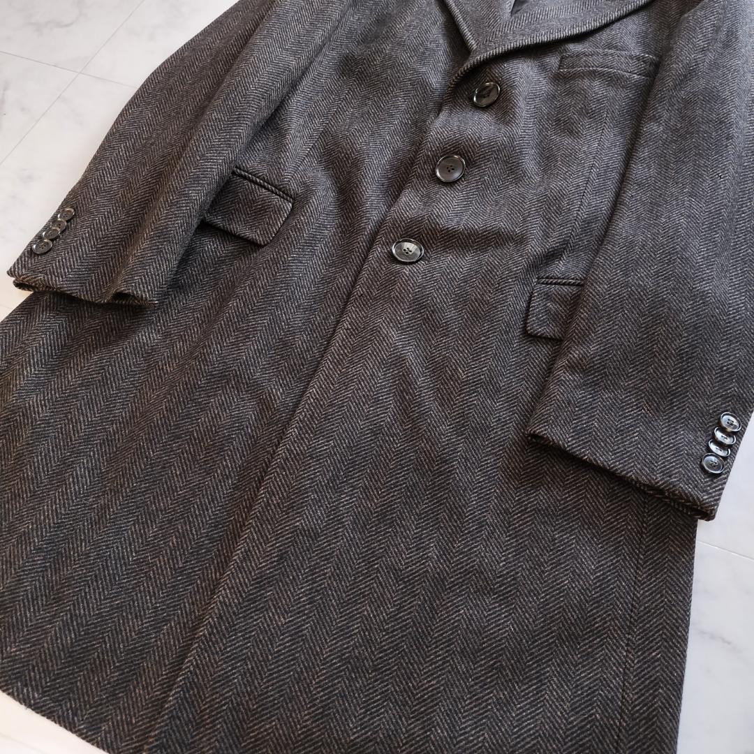 ドルチェアンドガッバーナ ウールヘリンボーンチェスターコート 52XL