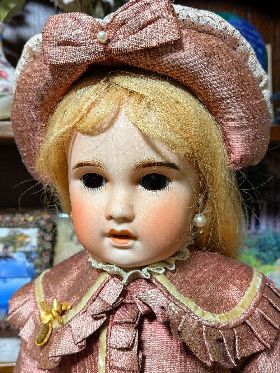 SFBJ アンティークドール ビスクドール アンティーク ジュモー ドレス