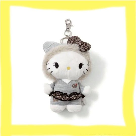 9090 girl HELLO KITTY Gal Kitty Keychain Gray ハローキティ