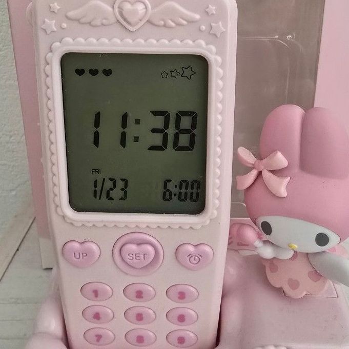 ガラケー形置き時計 マイメロディ マイメロ サンリオ ガラケー型