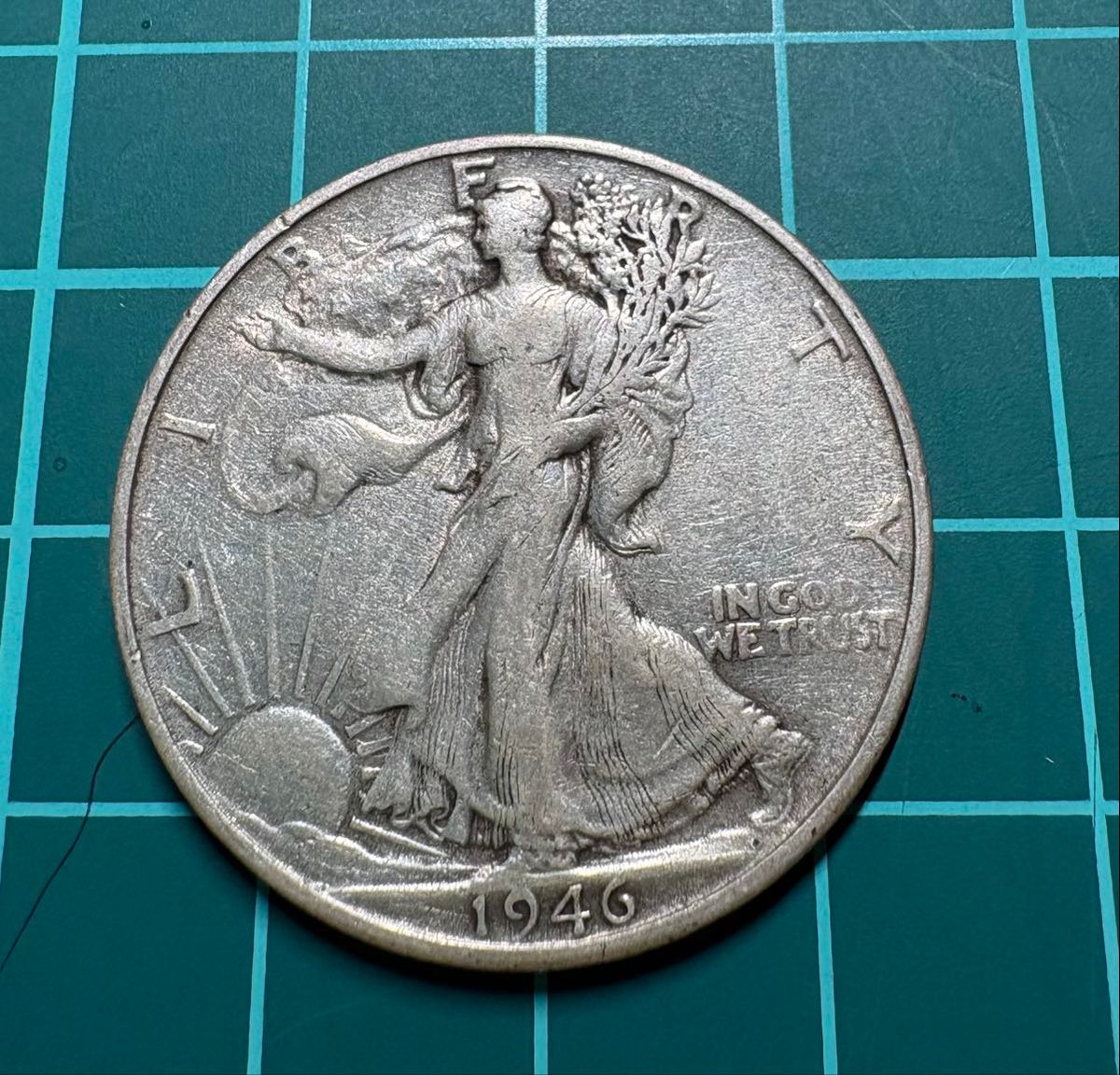 1946年 ウォーキングリバティ ハーフダラー銀貨【Sミントマーク