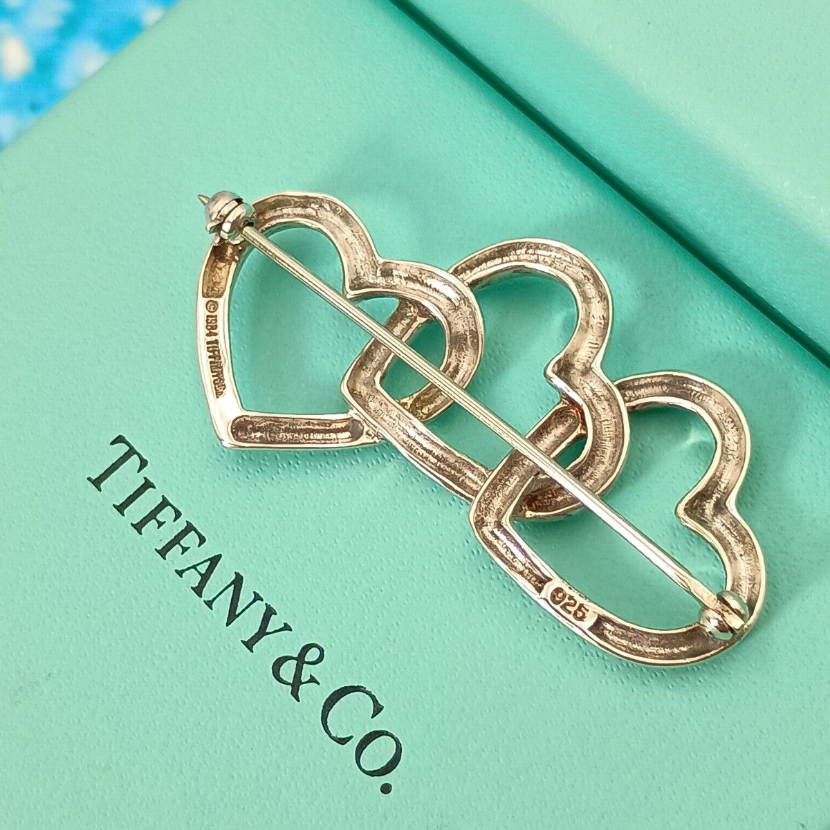 TIFFANY&Co ティファニー トリプルハート ブローチ ハート レディース