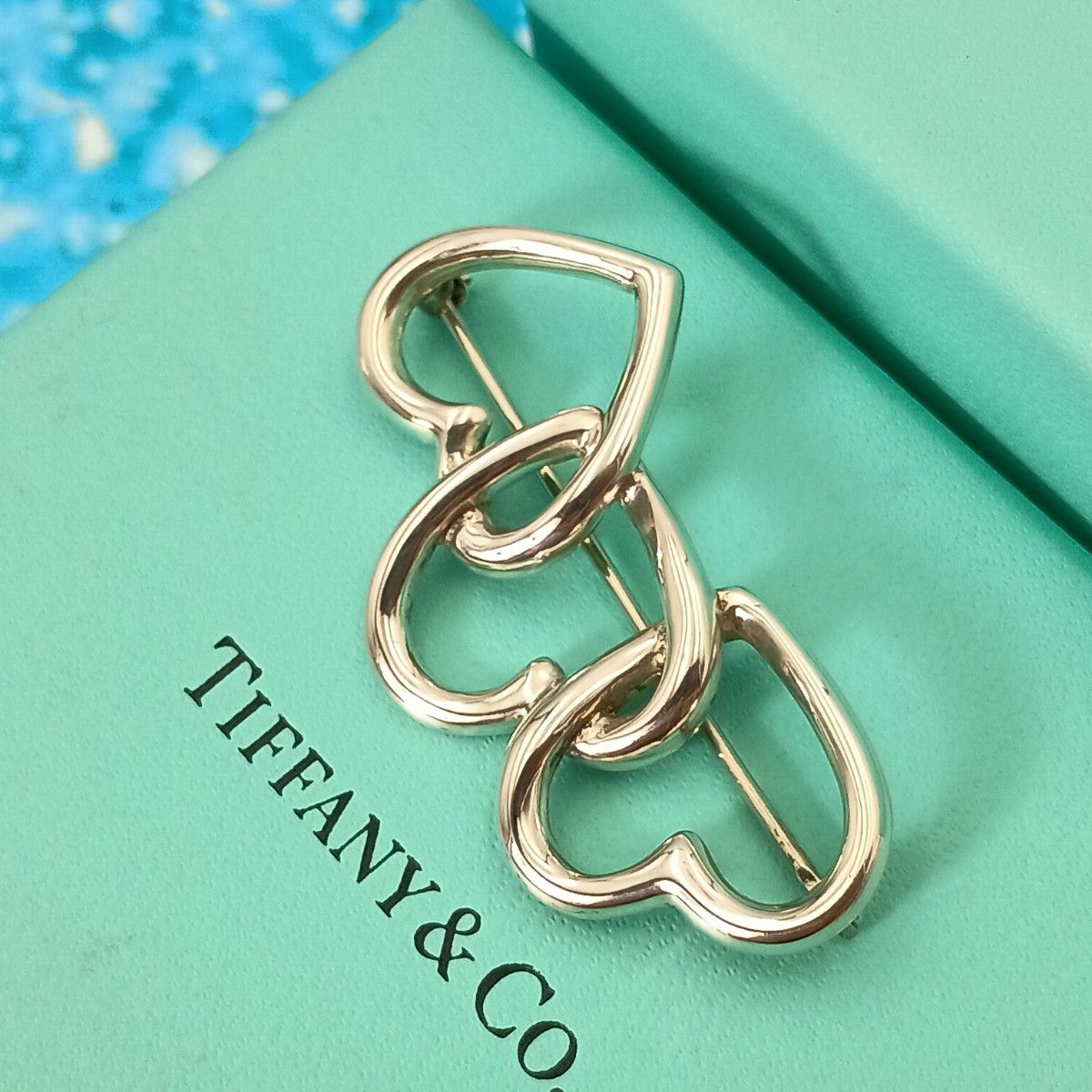 TIFFANY&Co ティファニー トリプルハート ブローチ ハート レディース