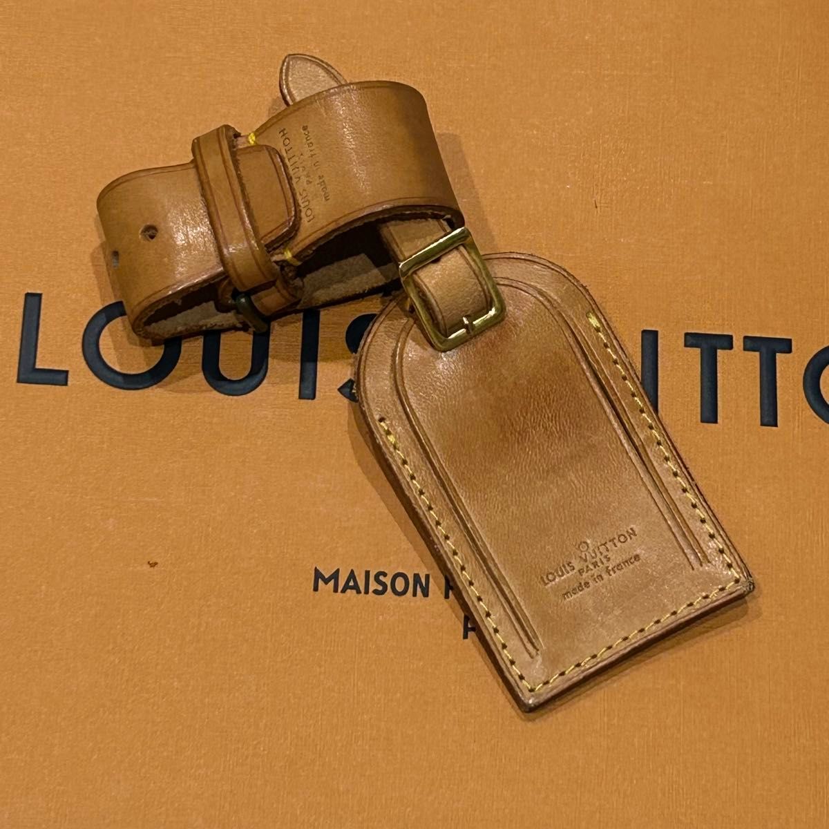 LOUIS VUITTON ルイヴィトン レザー ラゲッジタグ ネームタグ ベージュ
