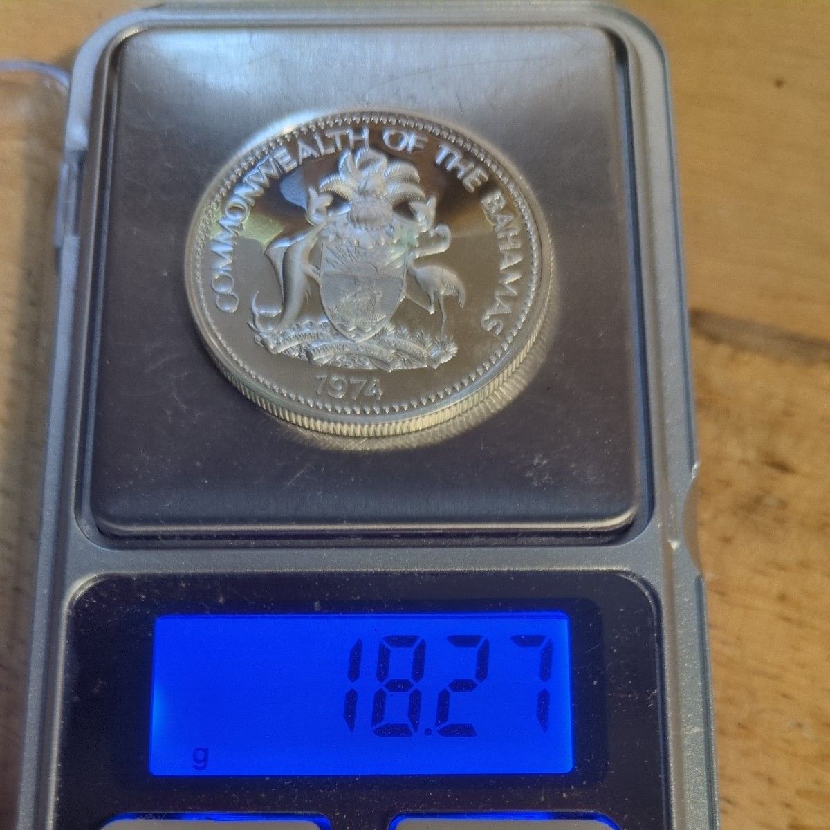 1974年バハマ1ドル銀貨 品位SV800 18㌘ バハマ銀貨 外国コイン 外国