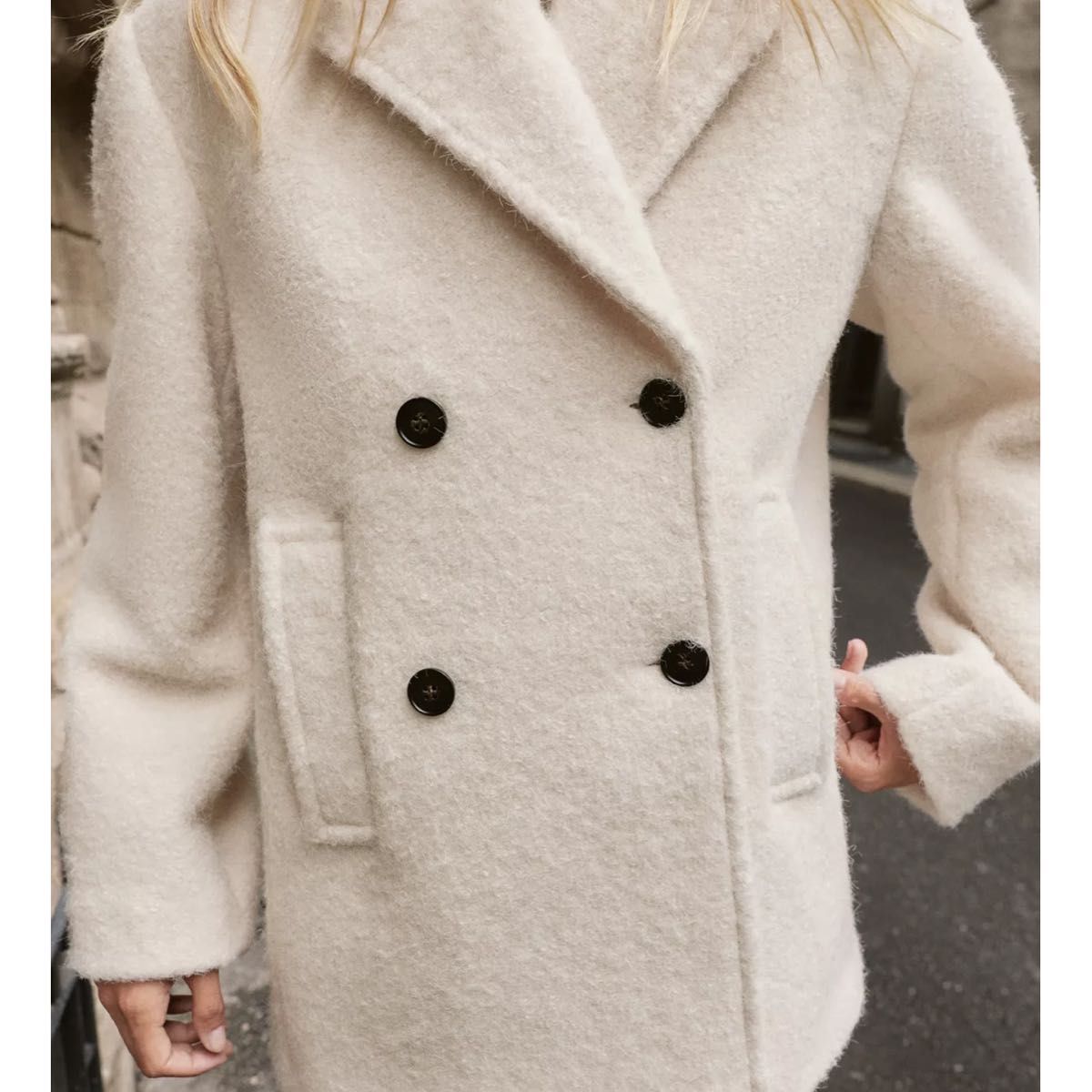 ZARA ブークレダブルブレストミディ丈コート Sサイズ｜Yahoo!フリマ