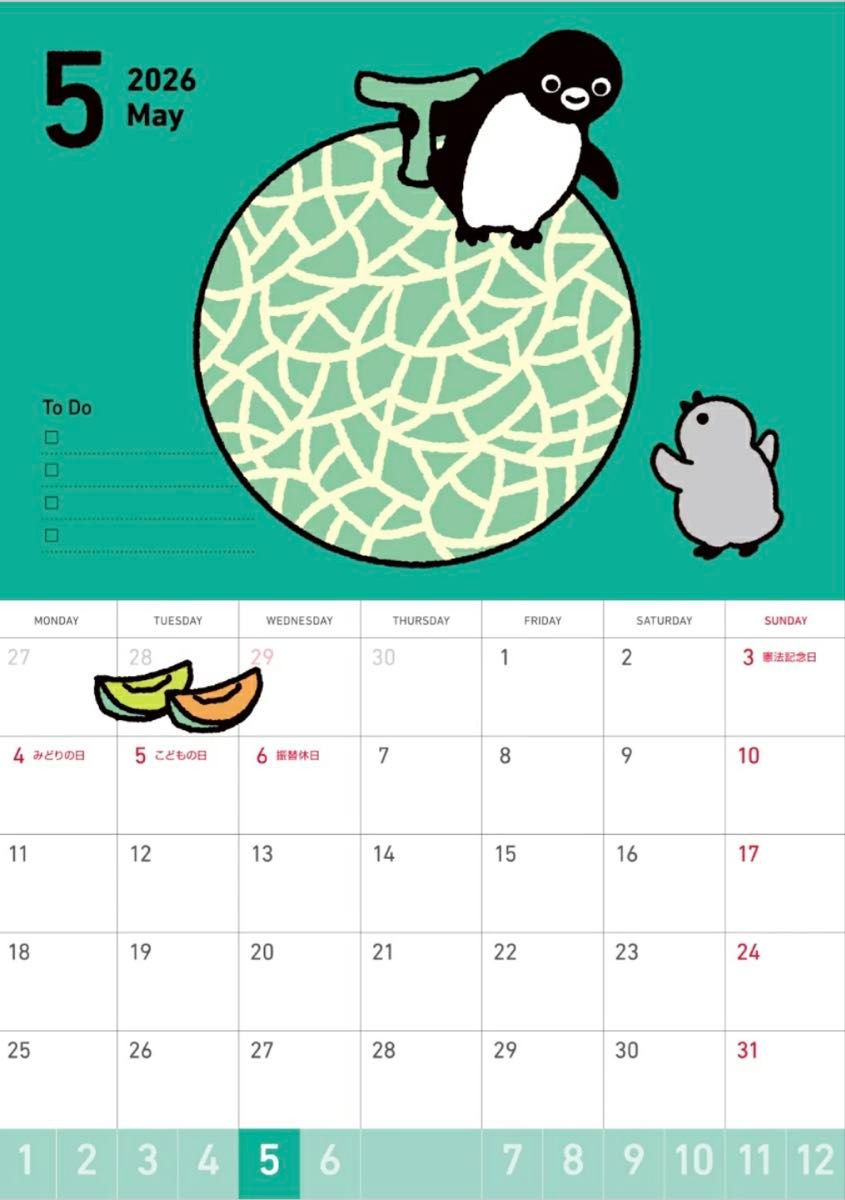 Suicaのペンギン 壁掛けカレンダー 2026｜Yahoo!フリマ（旧PayPayフリマ）