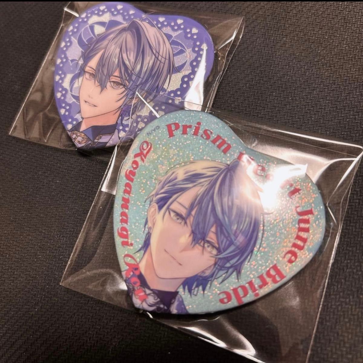 小柳ロウ にじさんじ 缶バッジ ジュンブラ ハート型缶バッジ Prism