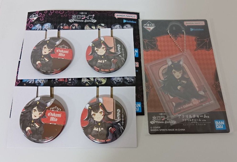 ホロライブ 一番くじ Villain Style 大神ミオ 缶バッジ アクリル