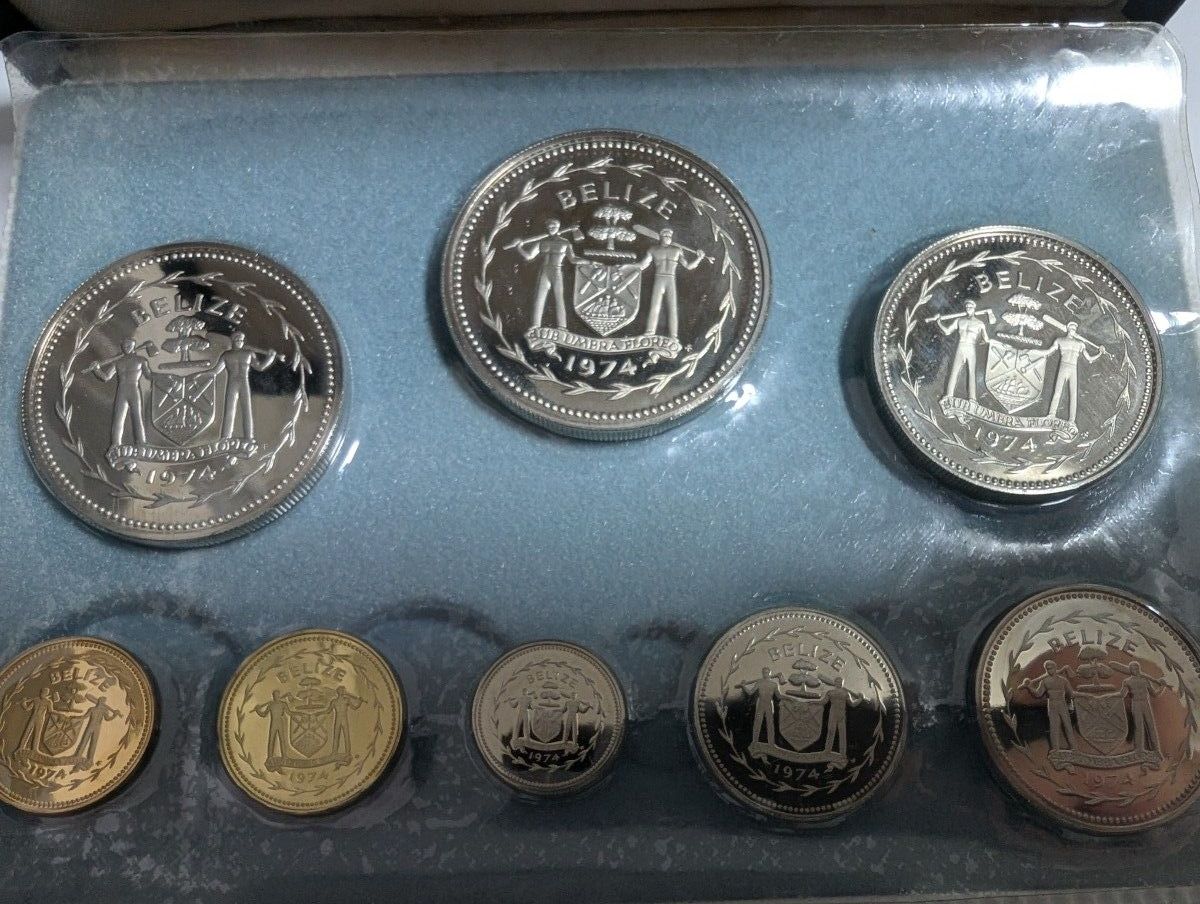 モ*ー様 1974年 ベリーゼ国 新貨幣 プルーフセット 熱帯鳥 モ*ー様