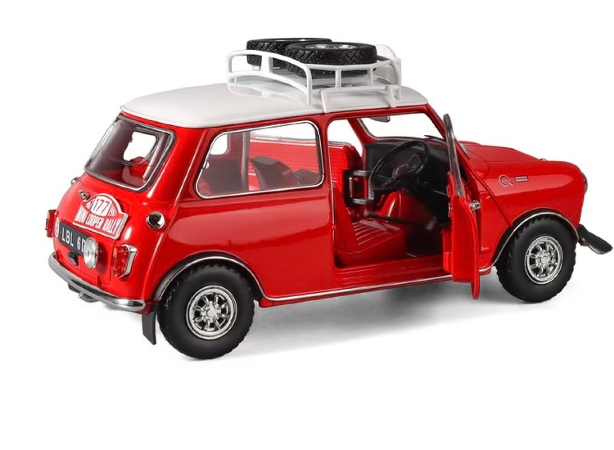 ミニクーパー モンテカルロ ラリーカー 1967 177号車 1/18 ミニカー 赤