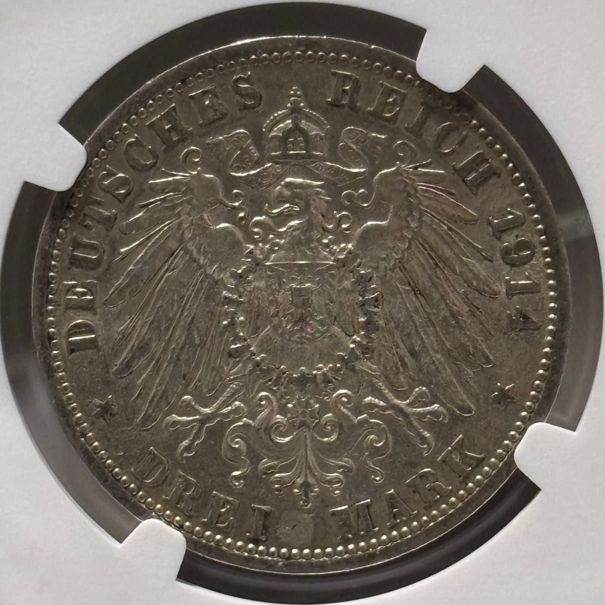 NGC AU58 ドイツ銀貨】1914年 ドイツ 3マルク銀貨 ドイツ皇帝