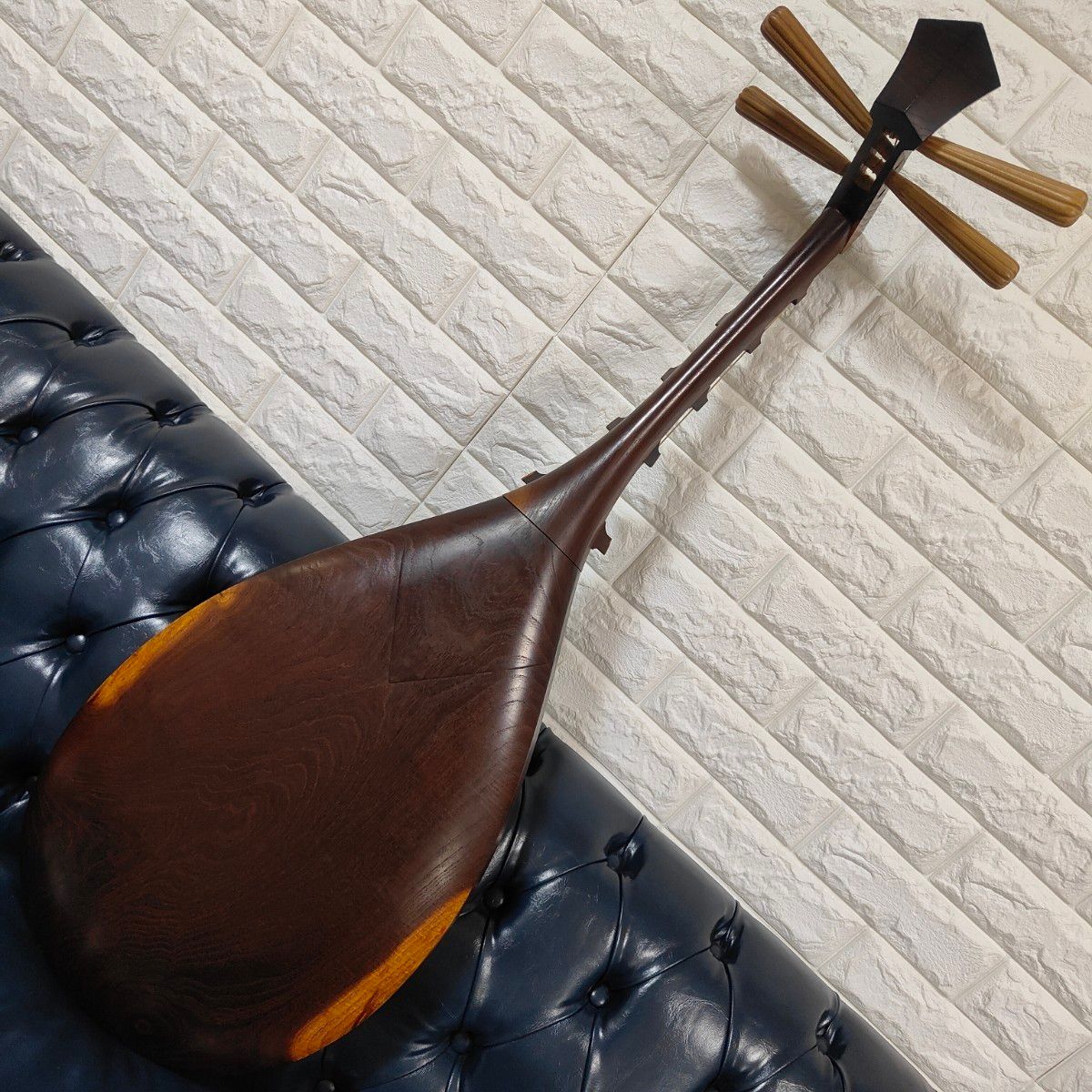 現状品 和楽器 琵琶 四絃五柱 撥弦楽器 伝統工芸品 アンティーク