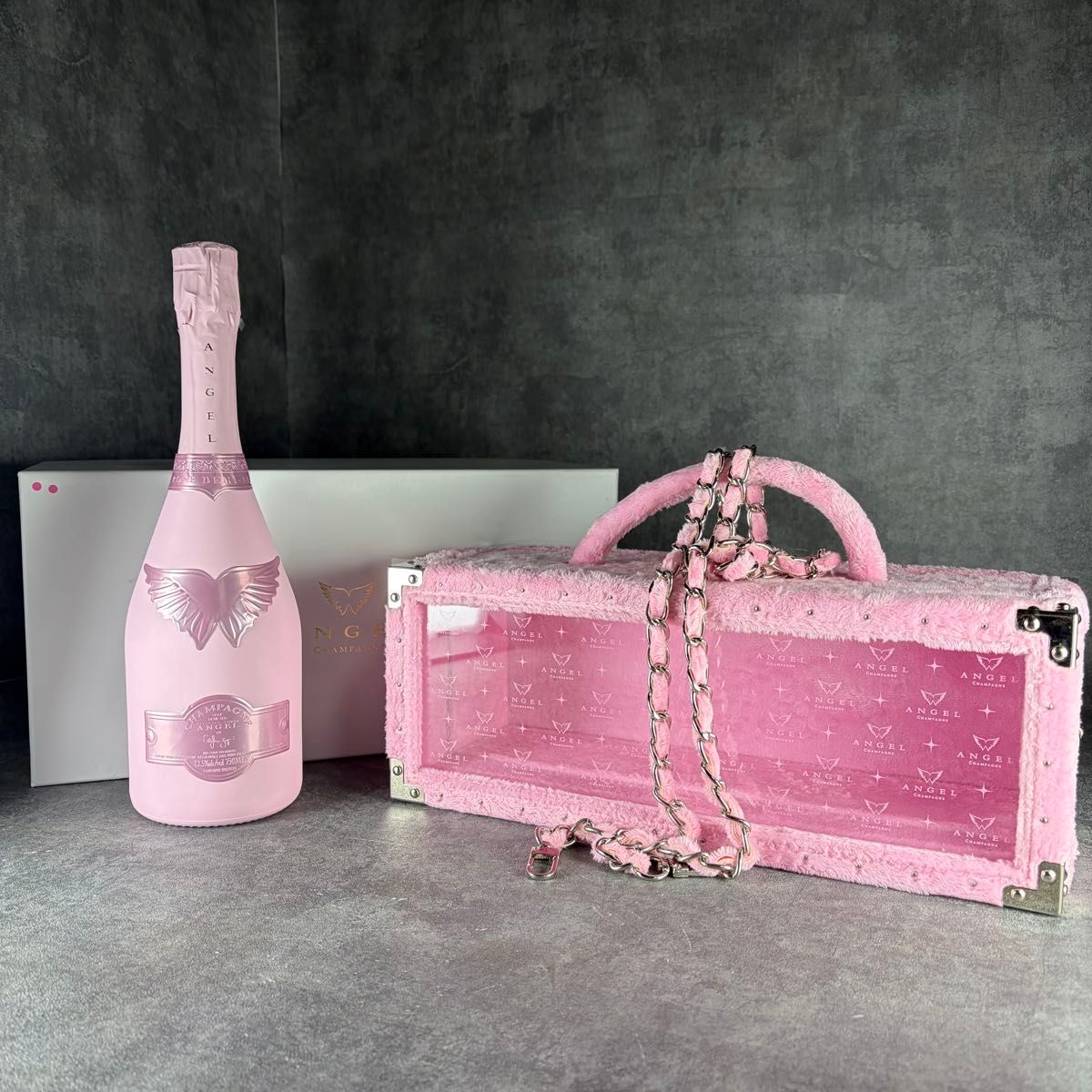 エンジェル シャンパン ドゥミセック ピンク ロゼ ケース付 ファー