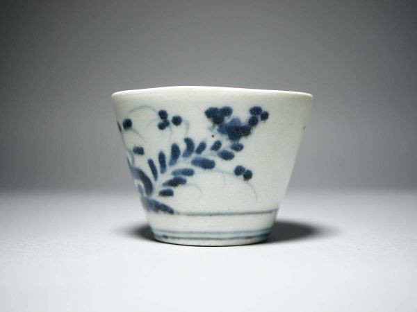 江戸時代 染付 猪口6客 直径7.5cm s0226①タヒチN314