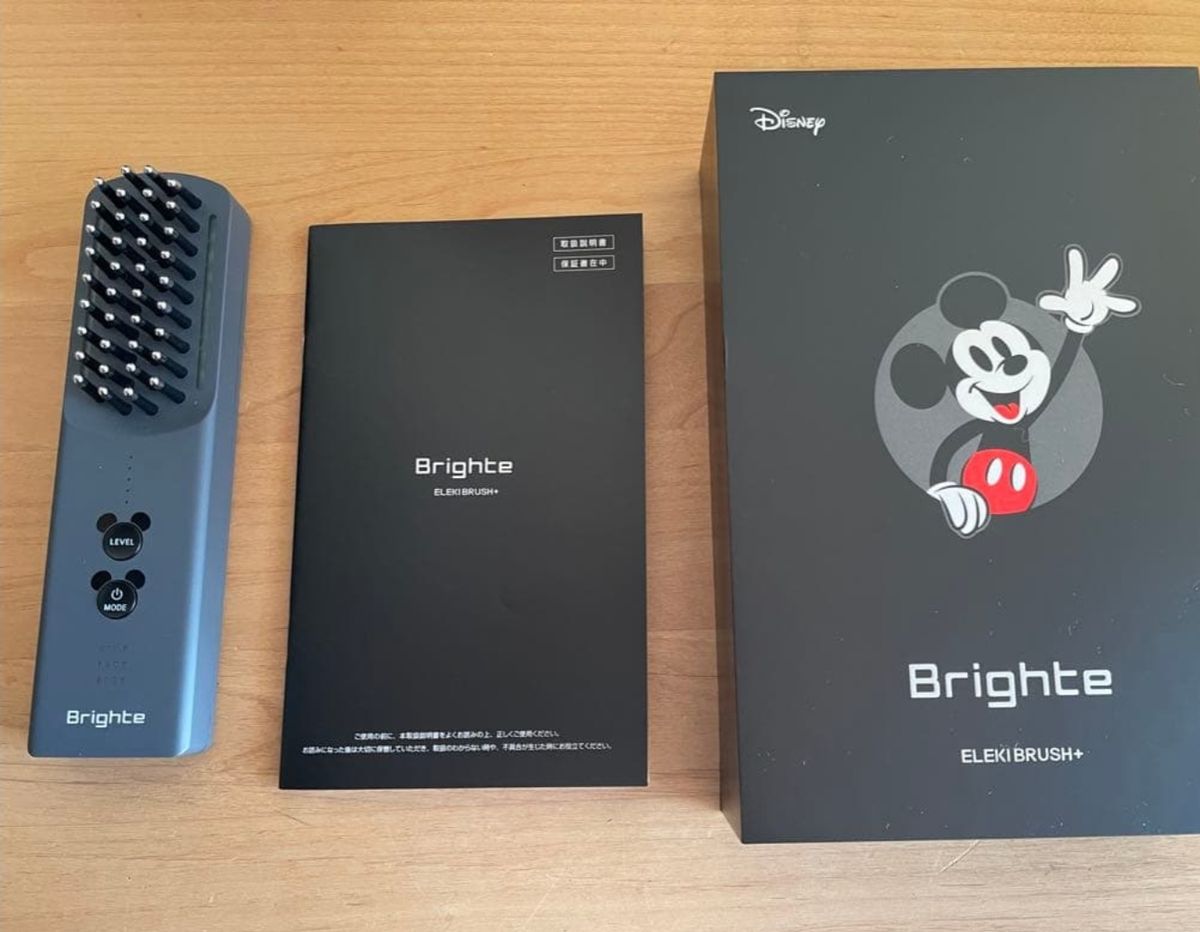 Brighte ELEKI BRUSH+ ミッキー限定デザイン 美顔器 ヘアクリップ付