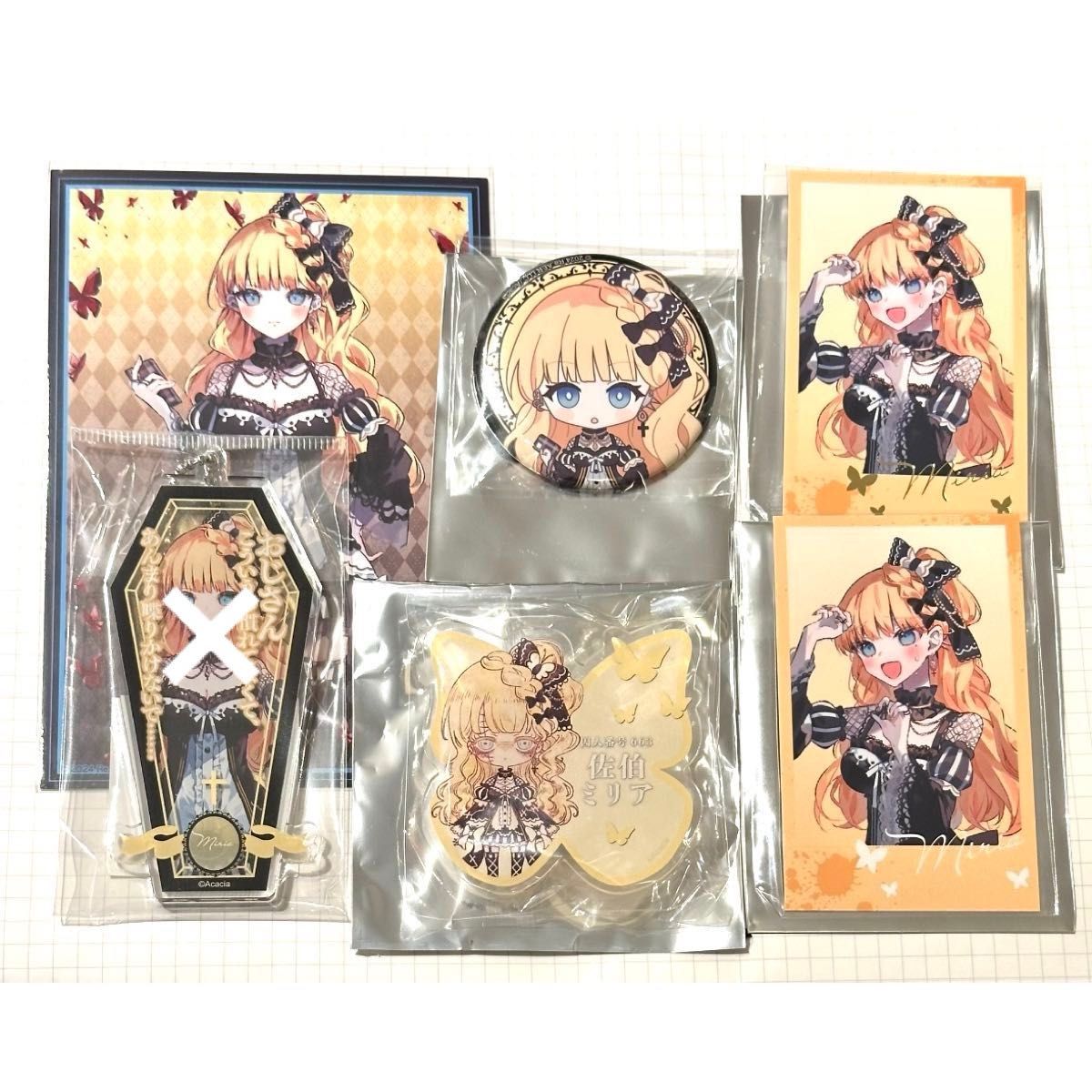 魔法少女ノ魔女裁判 佐伯ミリア カード 缶バッジ アニメバコ タワレコ