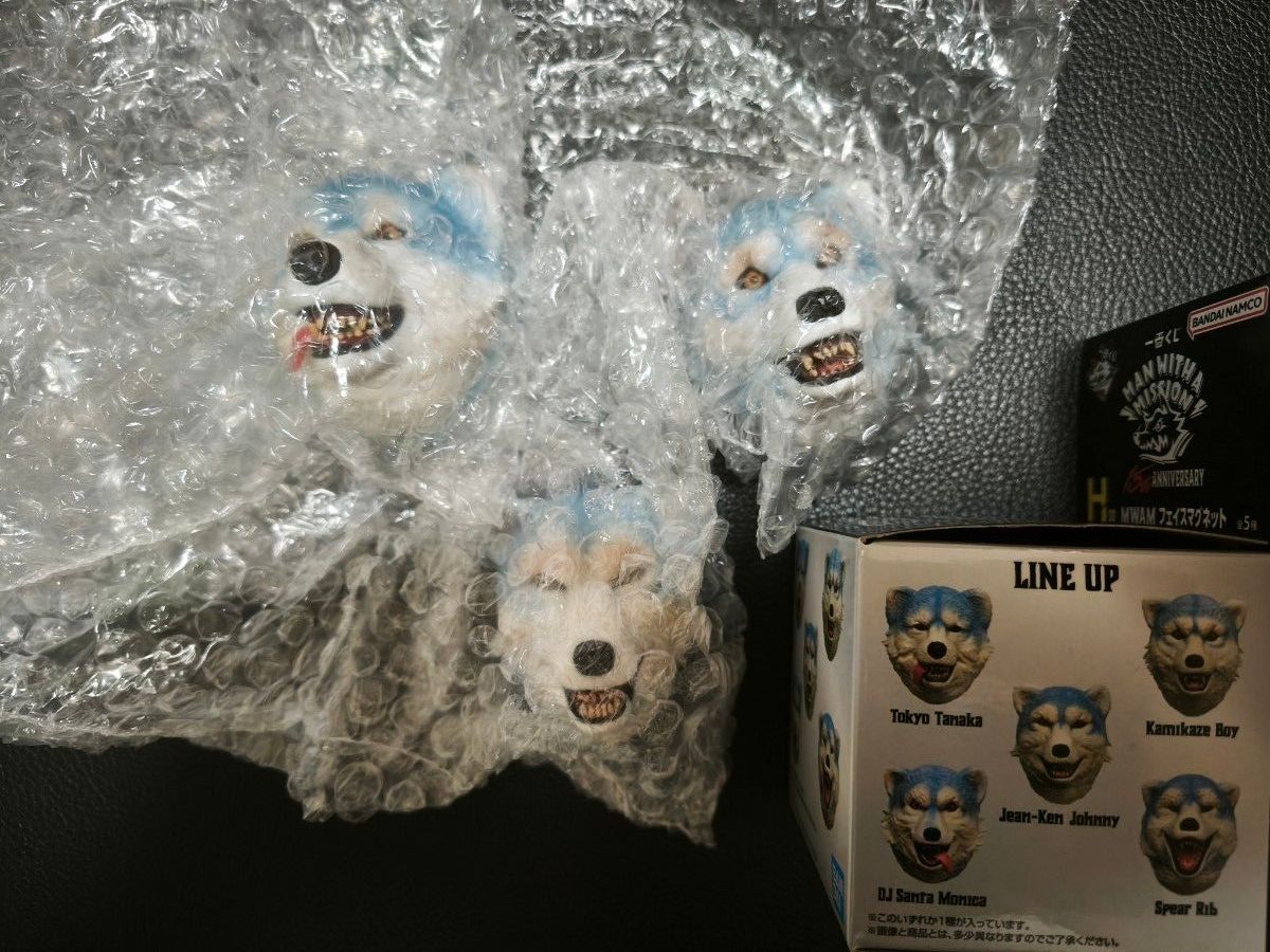 一番くじ MAN WITH A MISSION H賞 フェイスマグネット3個 一番くじ MAN