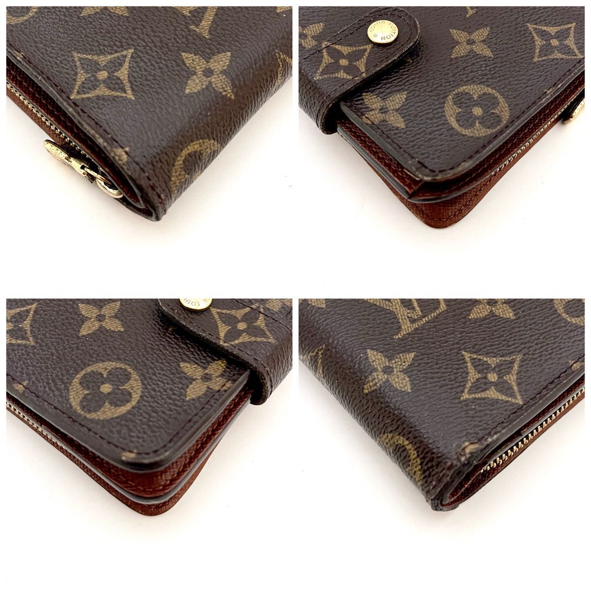 極上美品 ルイヴィトン モノグラム コンパクトジップ 二つ折財布