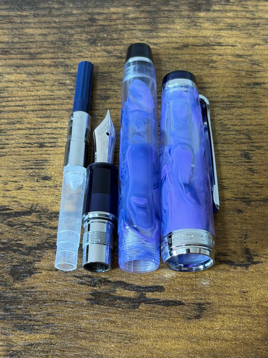 新品未使用 ヴェイリオ VEILIO バイオレット 21金 万年筆 中細字