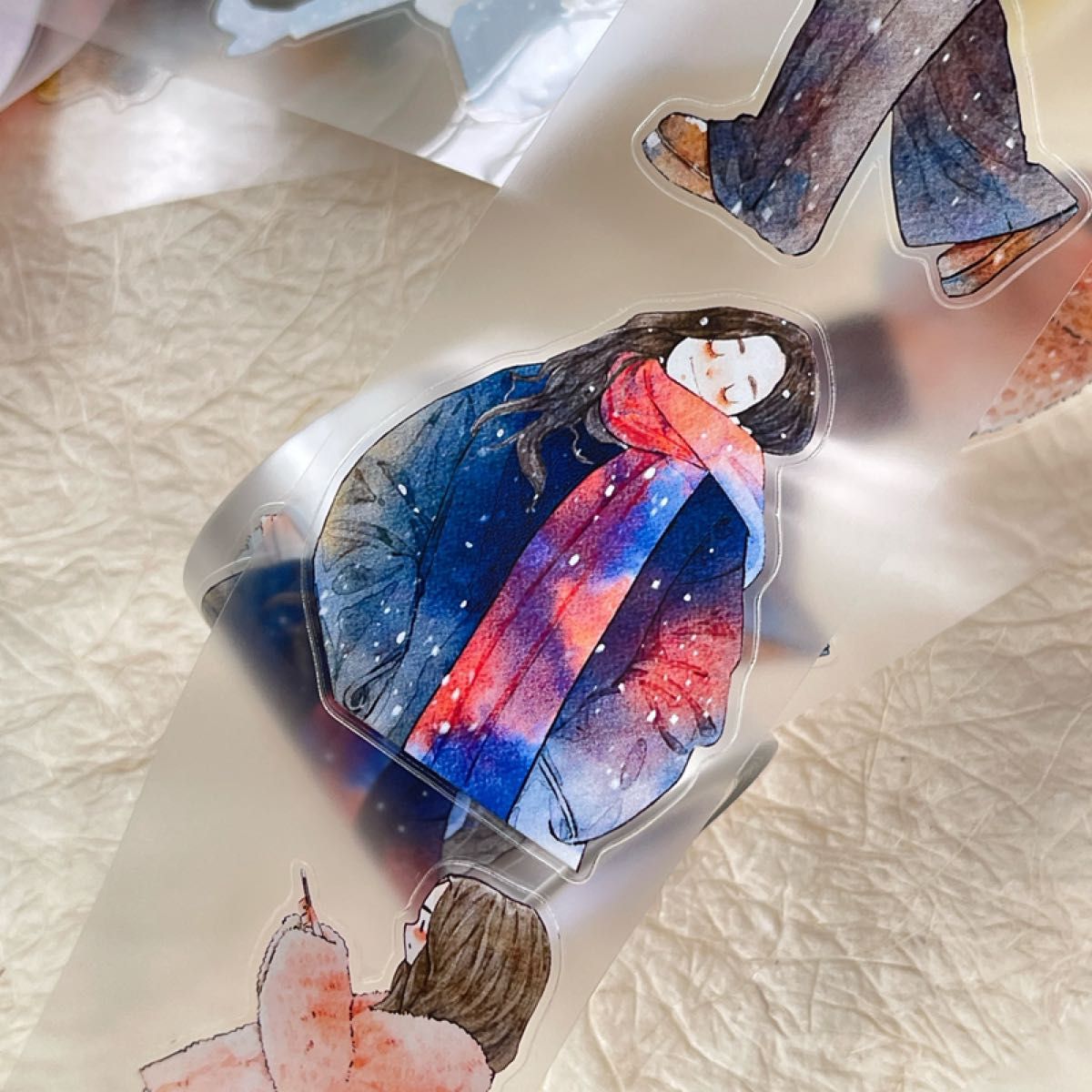 新品 DINGDING 43# 冬日 PET霧面タイプマスキングテープ マステ 10m