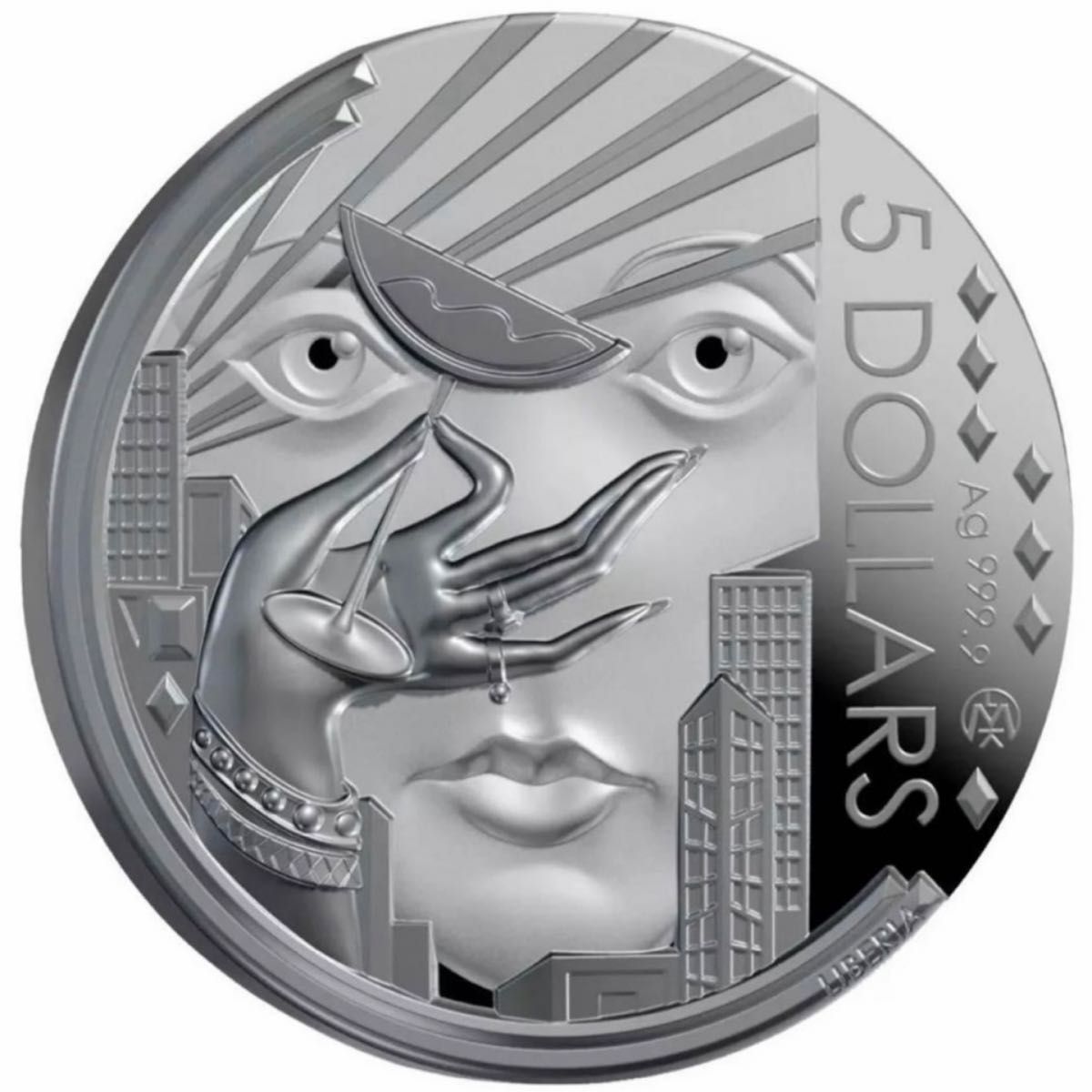 プレミアム銀貨 グレートギャッツビー 極厚立体コイン クリスタル装飾