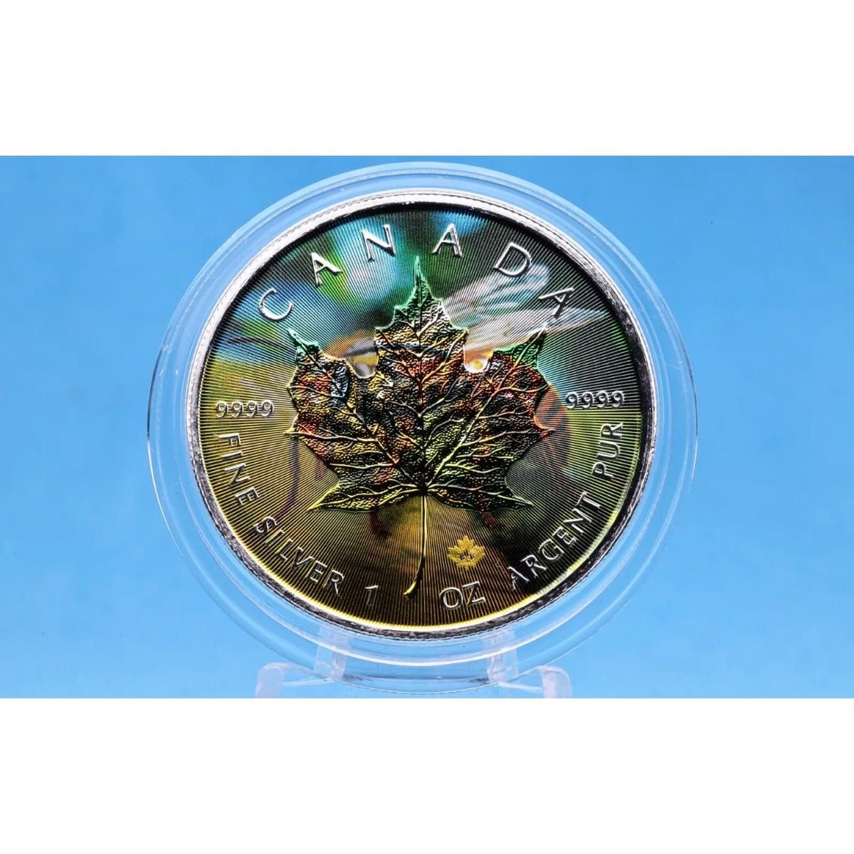 世界100枚限定！ メイプルリーフ 銀貨 カラー スズメバチ 森の自然融和