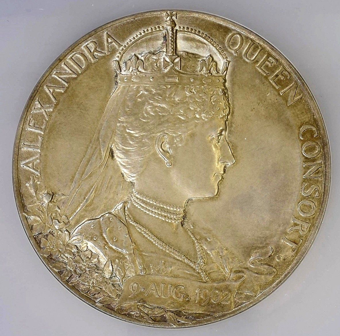 TOP2 1902年 英国 イギリス エドワード7世 戴冠式 55cm 大型 銀メダル