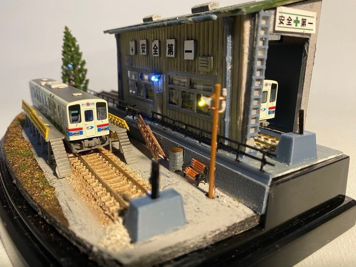 Nゲージ 鉄道 ジオラマ 模型 地方鉄道の機関区 LED照明付｜Yahoo