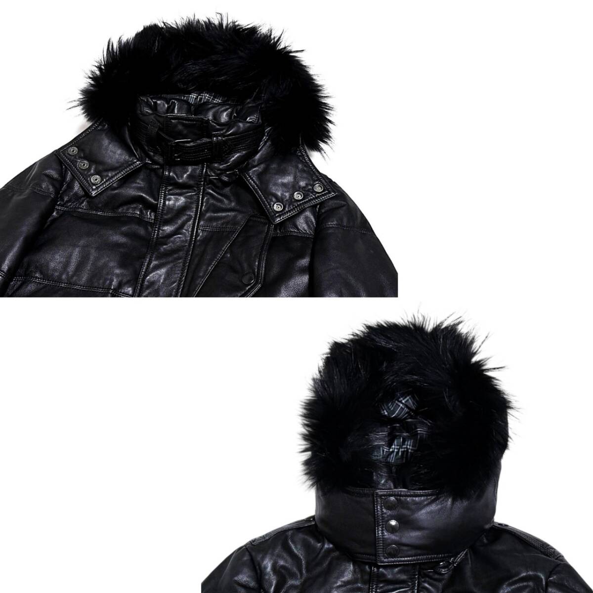 美品 バーバリーブラックレーベル ノバチェック リアルファー 極上