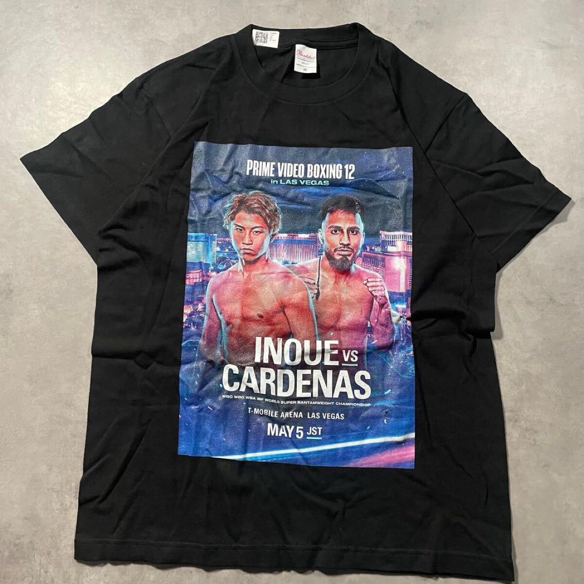 井上尚弥 vs カルデナス ボクシング Tシャツ 黒 M ブラック 試合