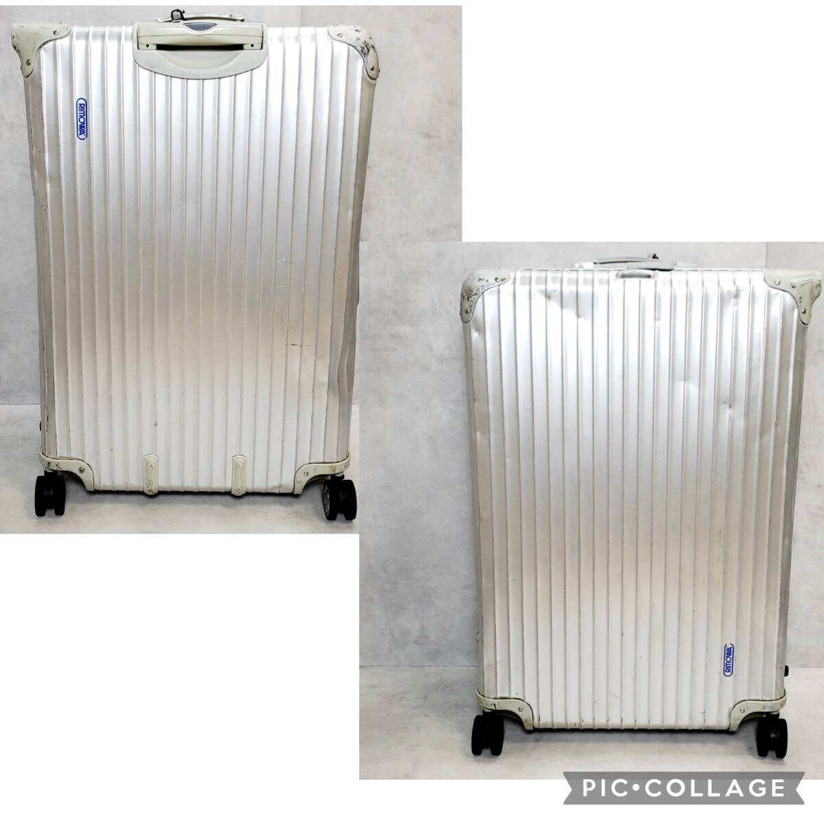 RIMOWA TOPAS トパーズ XL 104L アルミ 4輪 TSAロック 青ロゴ シルバー