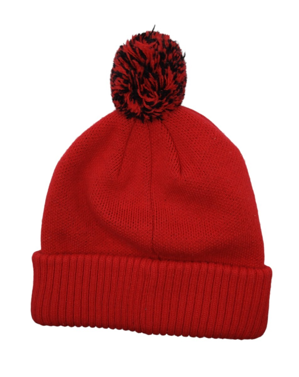 STUSSY ステューシー ニット帽 ビーニー ポンポン付き レッド ロゴ