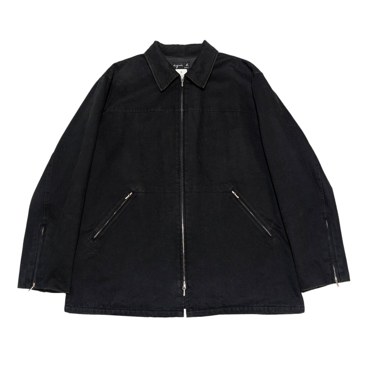 90's agnes b アニエスベー 八の字ジップコットンツイルジャケット 3