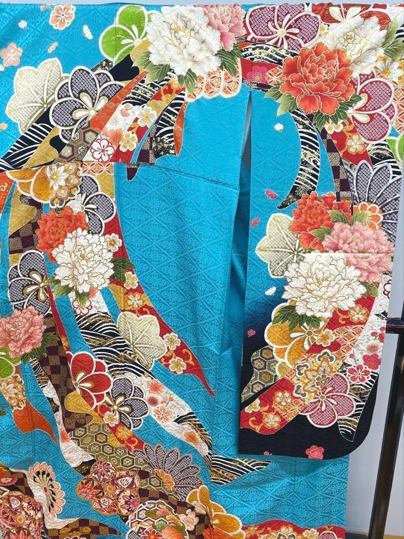 振袖 豪華 金駒 金彩 紋意匠 グリッター箔 身丈162cm 撥水加工済