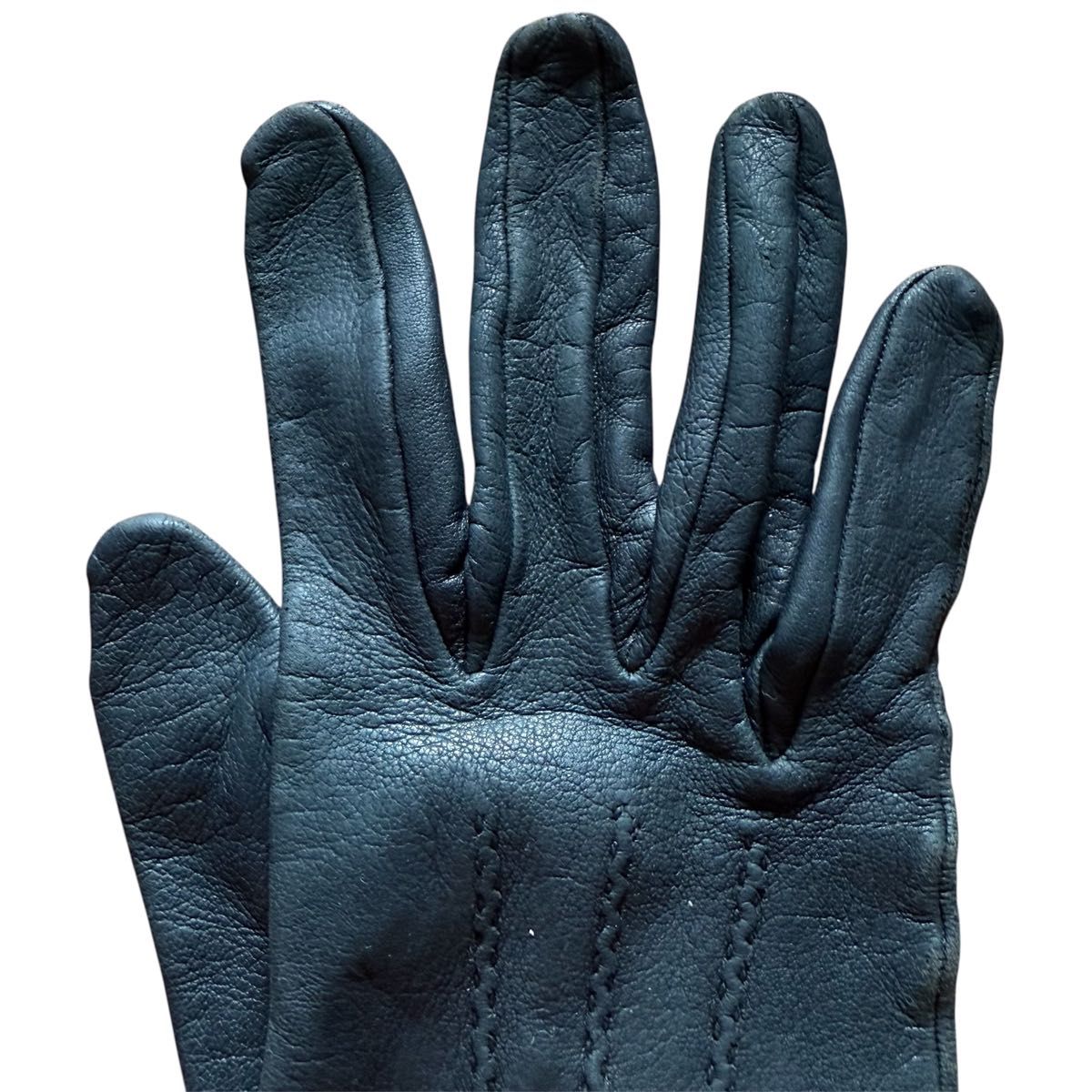 HERMES エルメス セリエ ラムスキン 手袋 グローブ 黒 ブラック 本革