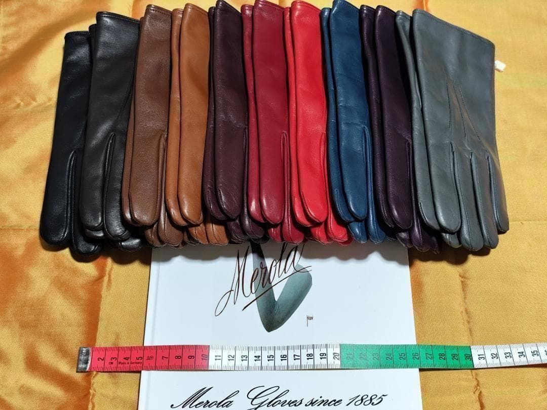 値下げ メローラ ナッパ ボルドー濃赤 カシミア黒 革手袋 グローブ