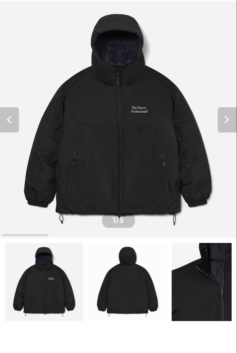 ENNOY PADDED NYLON HOODIE (BLACK) S エンノイ スタイリスト私物