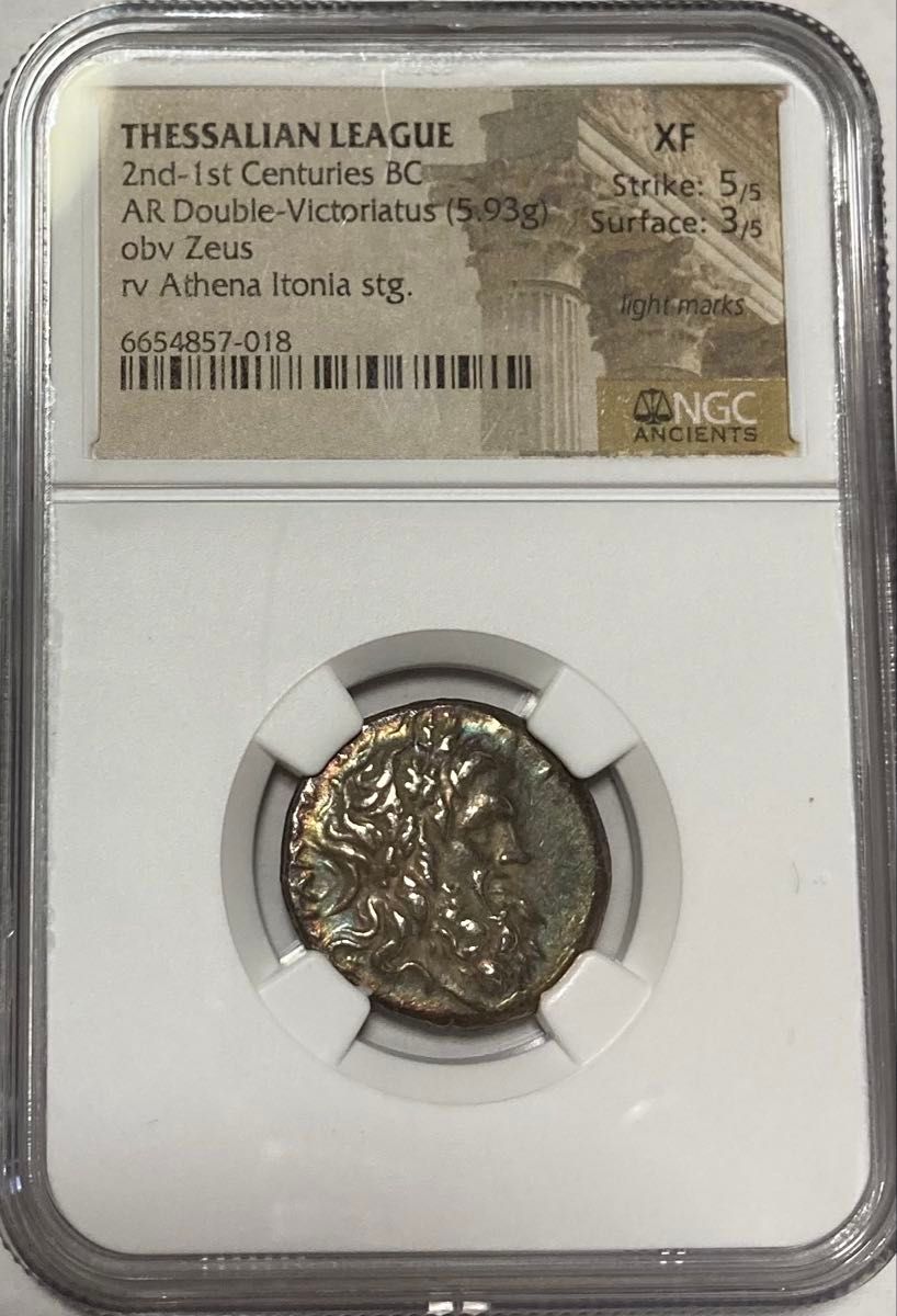 NGC鑑定】古代ギリシャ テッサリア同盟 ウィクトリアトゥス銀貨