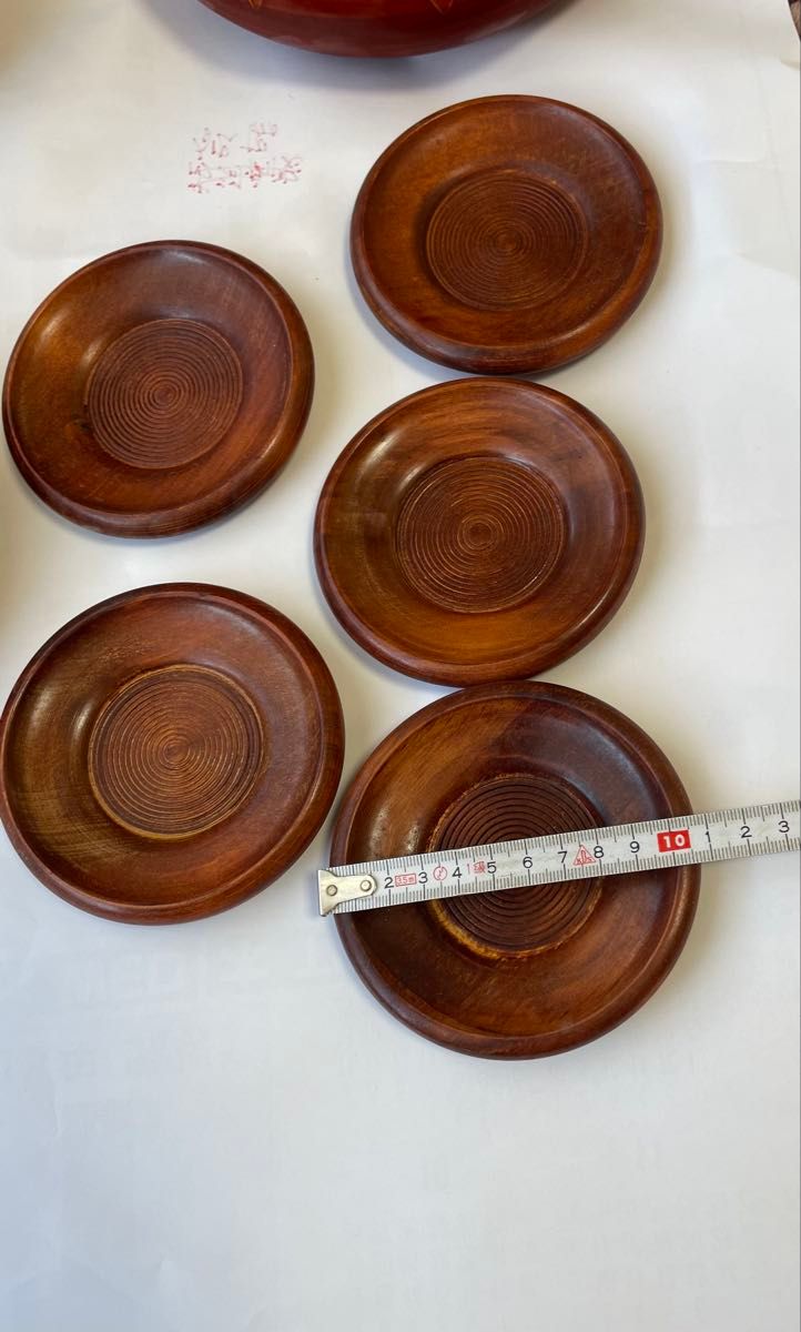 会津塗 漆器 菓子器 菓子鉢 茶托 7点セット 天然木｜Yahoo!フリマ（旧