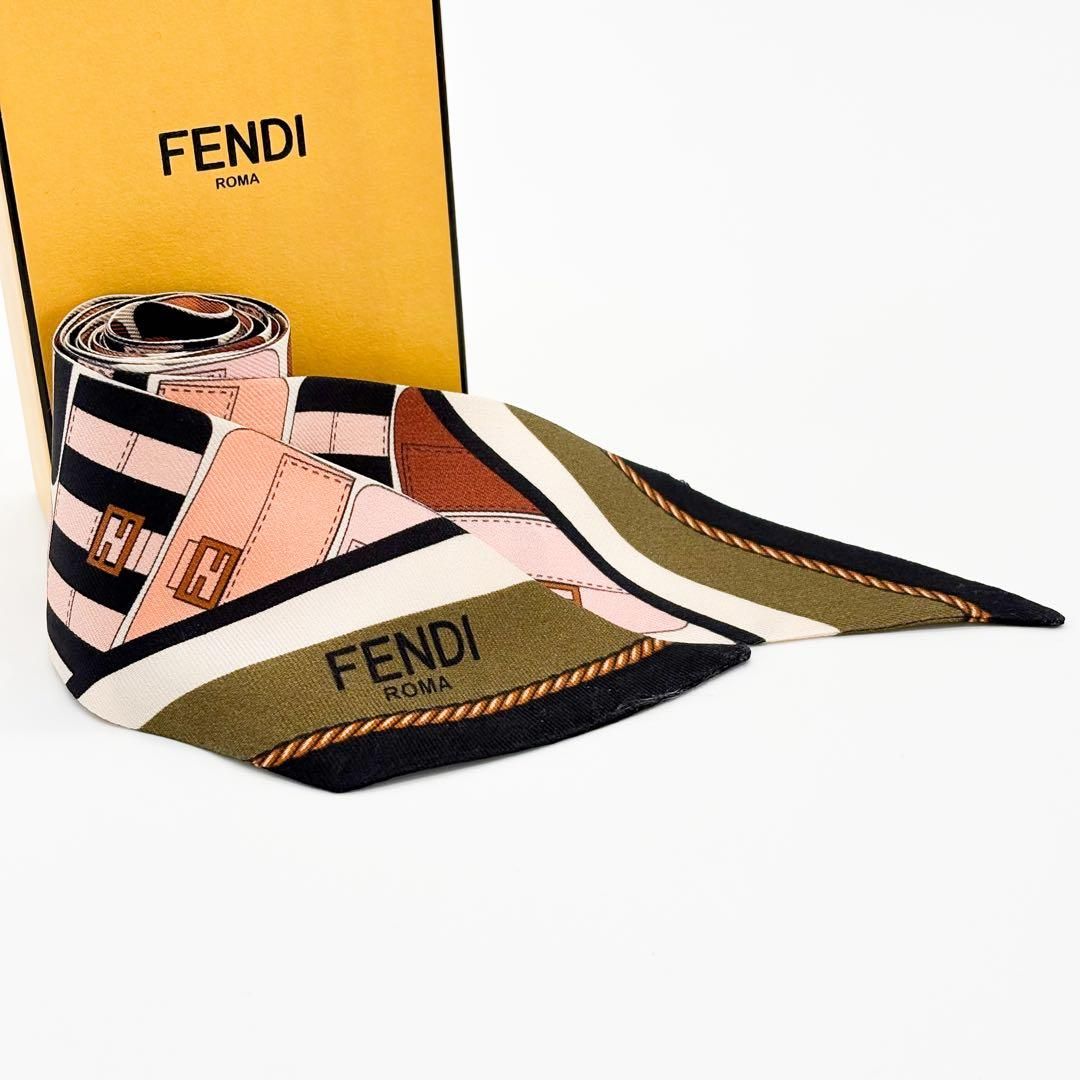 美品 FENDI フェンディ ラッピー シルク100% スカーフ｜Yahoo!フリマ