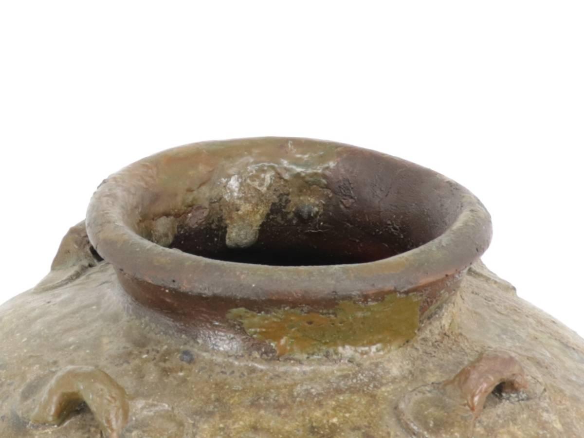 蔵】備前焼 桃山時代 古備前 四耳壺 特大高さ約32㌢ 大
