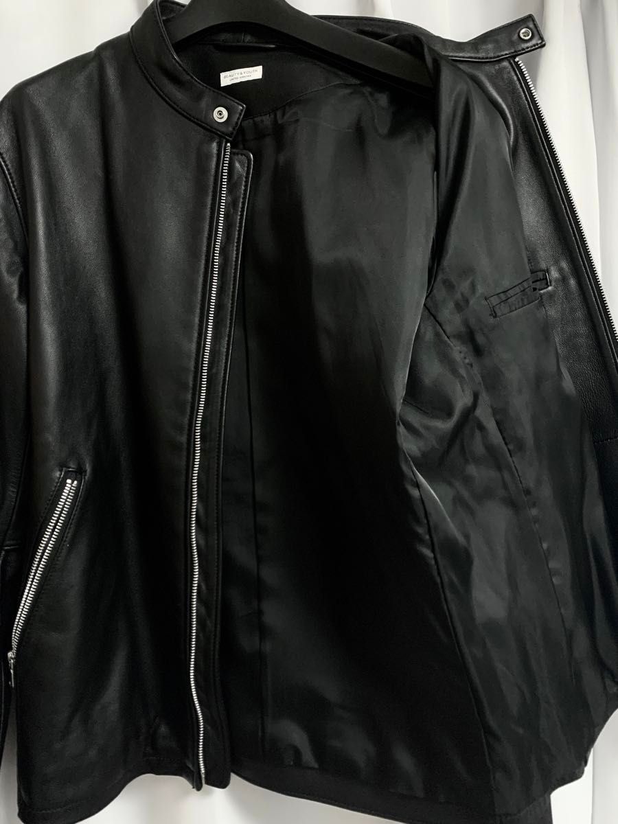 希少XL【 BEAUTY & YOUTH by UNITED ARROWS 】羊革 シープレザー